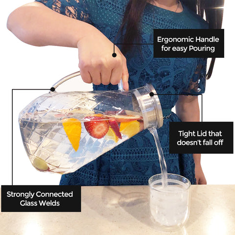 Image of ergonomic handle and tight lid pitcher
