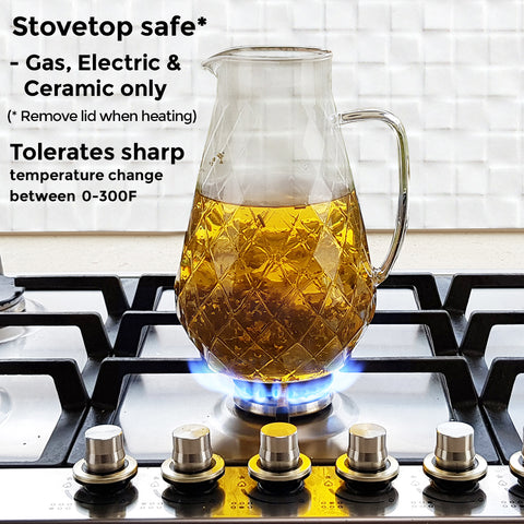 Image of Diamond Glass Pitcher with Lid (72 Ounces)