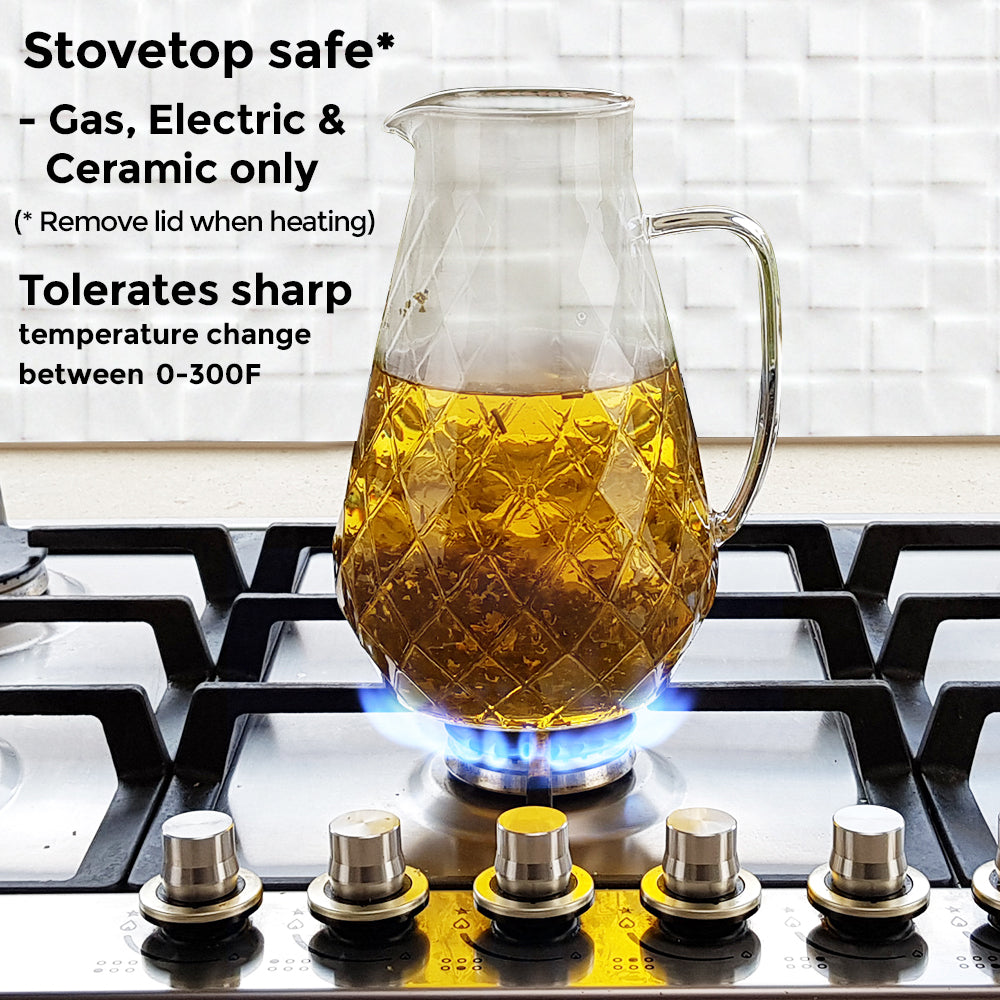 Diamond Glass Pitcher with Lid  (72 Ounces)